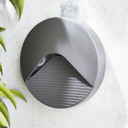 Zinc Crafter Fixed Matt Anthracite Charcoal Effect Mains-Powered Integrated Led Outdoor Brick On/off Wall Light 180Lm (Dia)13Cm - thumbnail 2