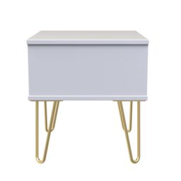 Diamond Ready Assembled Matt Indigo & White No Effect 1 Drawer Bedside Chest (H)410mm (W)450mm (D)395mm - thumbnail 7