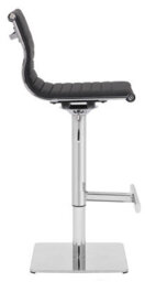 Lamboro Rovigo Deluxe Breakfast Bar Stool, Chrome Footrest, Height Adjustable Swivel Gas Lift, Home Bar & Kitchen Barstool, Black - thumbnail 3