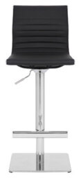 Lamboro Rovigo Deluxe Breakfast Bar Stool, Chrome Footrest, Height Adjustable Swivel Gas Lift, Home Bar & Kitchen Barstool, Black - thumbnail 2