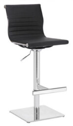Lamboro Rovigo Deluxe Breakfast Bar Stool, Chrome Footrest, Height Adjustable Swivel Gas Lift, Home Bar & Kitchen Barstool, Black - thumbnail 1