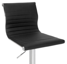 Lamboro Rovigo Deluxe Breakfast Bar Stool, Chrome Footrest, Height Adjustable Swivel Gas Lift, Home Bar & Kitchen Barstool, Black - thumbnail 7
