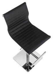 Lamboro Rovigo Deluxe Breakfast Bar Stool, Chrome Footrest, Height Adjustable Swivel Gas Lift, Home Bar & Kitchen Barstool, Black - thumbnail 6