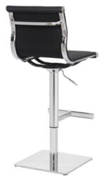 Lamboro Rovigo Deluxe Breakfast Bar Stool, Chrome Footrest, Height Adjustable Swivel Gas Lift, Home Bar & Kitchen Barstool, Black - thumbnail 4