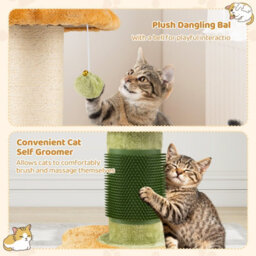 Costway Flower Cat Tree For Indoor Cats 69 Cm Tall Small Kitten Tower With Padded Plush Perch - thumbnail 7