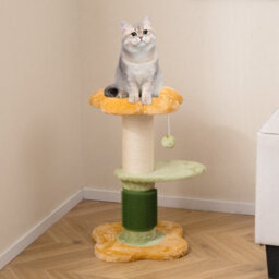 Costway Flower Cat Tree For Indoor Cats 69 Cm Tall Small Kitten Tower With Padded Plush Perch - thumbnail 3