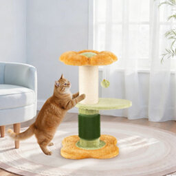 Costway Flower Cat Tree For Indoor Cats 69 Cm Tall Small Kitten Tower With Padded Plush Perch - thumbnail 4
