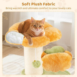 Costway Flower Cat Tree For Indoor Cats 69 Cm Tall Small Kitten Tower With Padded Plush Perch - thumbnail 8