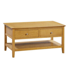 Hallowood Furniture Hereford Oak Coffee Table With Drawers - thumbnail 8