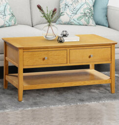 Hallowood Furniture Hereford Oak Coffee Table With Drawers