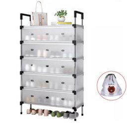 6 Tier Cabinet Storage Organiser Shoe Rack Stand Holder W/ Dust-Proof Cover - thumbnail 1