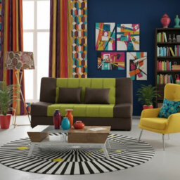 Sofa Bed With Sleeping Function And Storage Sonia Brown And Green Fabric Click Clack Reversible Living Room - thumbnail 2