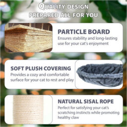 Crystals Cat Tree Scratching Post Large Multilevel Climbing Tower Activity Centre, Grey - thumbnail 3