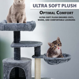 Crystals Cat Tree Scratching Post Large Multilevel Climbing Tower Activity Centre, Grey - thumbnail 5