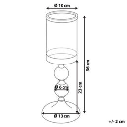 Beliani Candle Holder Cotui Glass 36 Cm Silver - thumbnail 3