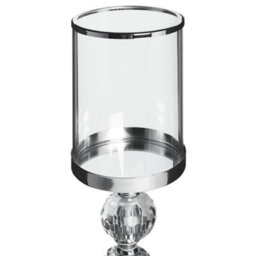 Beliani Candle Holder Cotui Glass 36 Cm Silver - thumbnail 5