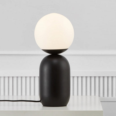 Nordlux Notti Metal Table Lamp Hand Blown Glass Black,mains - image 1