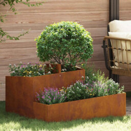 Berkfield Garden Planter Brown 80 X 80 X 50 Cm Weathering Steel