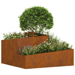 Berkfield Garden Planter Brown 80 X 80 X 50 Cm Weathering Steel - thumbnail 3