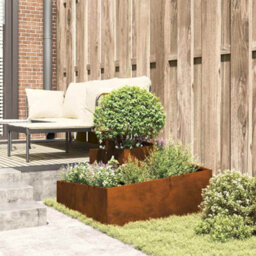 Berkfield Garden Planter Brown 80 X 80 X 50 Cm Weathering Steel - thumbnail 4