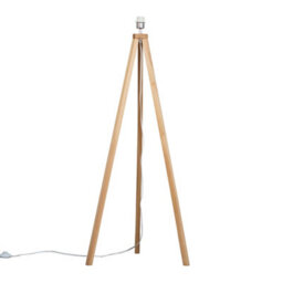 Valuelights Barbro Light Wood Tripod Floor Lamp Base - thumbnail 1
