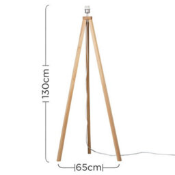Valuelights Barbro Light Wood Tripod Floor Lamp Base - thumbnail 3