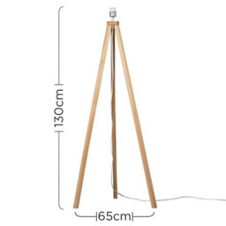 Valuelights Barbro Light Wood Tripod Floor Lamp Base - thumbnail 5