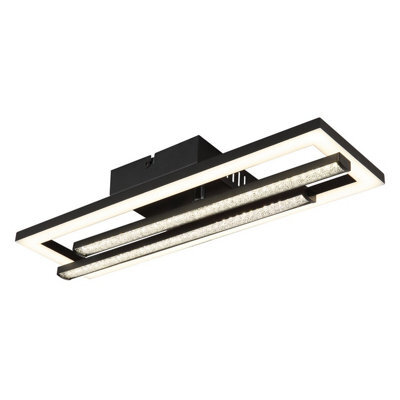 Luminosa Lighting Luminosa Highway Integrated Led Semi Flush Ceiling Light Matt Black 2X Led 4000K - image 1