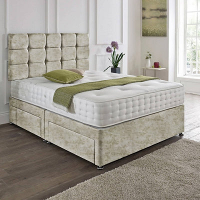 Dining Tables Rio Matching Headboard Divan Set, 2 Drawer On Same Side With Sprung 1500 Comfort Mattress - King - image 1