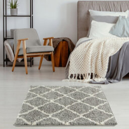 The Rugs Moroccan Shaggy Rugs And Runners Soft  High Pile Grey And Ivory Living Room Kitchen Hallway 710 - thumbnail 4