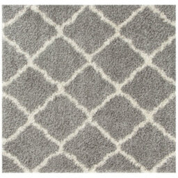 The Rugs Moroccan Shaggy Rugs And Runners Soft  High Pile Grey And Ivory Living Room Kitchen Hallway 710 - thumbnail 1