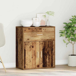 Berkfield Sideboard With Drawer Old Wood 60 X 31 X 70 Cm Engineered Wood - thumbnail 4