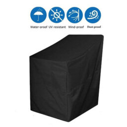 Garden Chair Cover For Stackable Chairs, Waterproof, Uv-Resistant, Outdoor In 210D Oxford Fabric, 114 X 85 65 Cm, Black - thumbnail 3