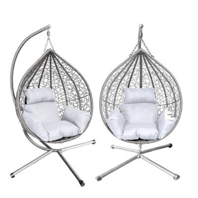 Garden Hanging Egg Chair With Stand Rattan Swing Seat Garden Balcony Heavy Duty - image 1