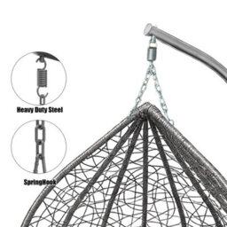 Garden Hanging Egg Chair With Stand Rattan Swing Seat Garden Balcony Heavy Duty - thumbnail 3