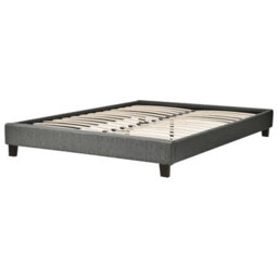 Beliani Bed Without Headboard Fabric Roanne 160 X 200 Cm (Eu King Size) Grey - thumbnail 7