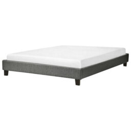 Beliani Bed Without Headboard Fabric Roanne 160 X 200 Cm (Eu King Size) Grey - thumbnail 1