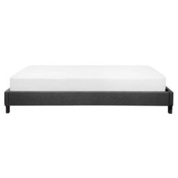 Beliani Bed Without Headboard Fabric Roanne 160 X 200 Cm (Eu King Size) Grey - thumbnail 5