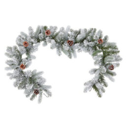 1828mm Frosted Pinecone Garland - Green - thumbnail 1