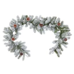 1828mm Frosted Pinecone Garland - Green - thumbnail 2