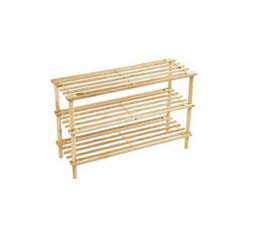 3 Tier Natural Wooden Entry Way Shoe Rack Storage Bench Durable & Sturdy Space Saver Perfect For Hallway Bedroom Organiser Holder - thumbnail 5