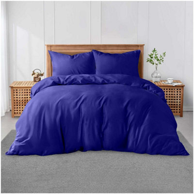 Gc Gaveno Cavailia Plain Dyed Duvet Cover King Polycotton Solid Bedding Set Breathable & Lightweight Duvet Cover Bed Set Blue - image 1