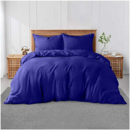 Gc Gaveno Cavailia Plain Dyed Duvet Cover King Polycotton Solid Bedding Set Breathable & Lightweight Duvet Cover Bed Set Blue - thumbnail 1