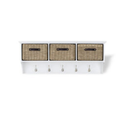 Statement Furniture Tetbury Hallway Hanging Shelf With Storage Baskets - White - thumbnail 2