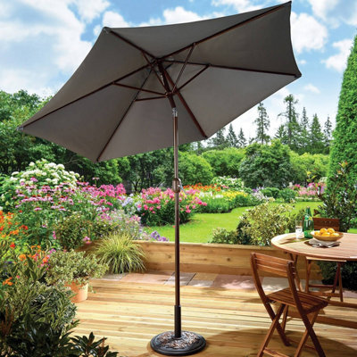 Gainsborough Tilting Garden Parasol In Grey, Upf50+ Polyester Canopy, 30 Degree Tilt, Crank Handle & Steel Ribs, 2M - image 1