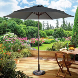 Gainsborough Tilting Garden Parasol In Grey, Upf50+ Polyester Canopy, 30 Degree Tilt, Crank Handle & Steel Ribs, 2M - thumbnail 2