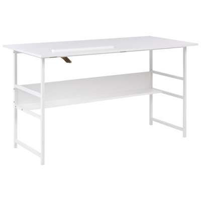 Beliani Home Office Desk Oran White 140 Cm 60 Cm - image 1