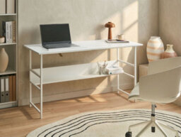 Beliani Home Office Desk Oran White 140 Cm 60 Cm - thumbnail 2