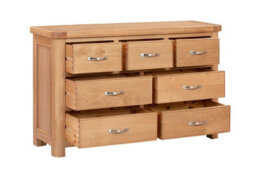 Buttercup Farm Bologna 3 Over 4 Chest Of Drawers - D40 X W125 X H787 Cm - Oak