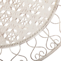 Beliani Astra Living Beige Metal Round Bistro Table - Shabby Chic Provencal Outdoor Table, 70Cm. - thumbnail 4